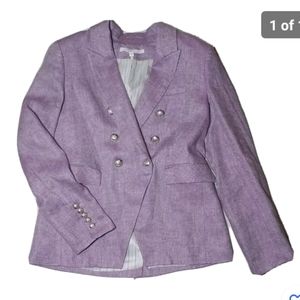 Veronica Beard Miller Linen Lavender Dickey Blazer
